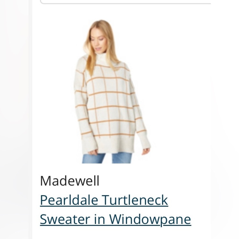 Madewell “Pearldale” Turtleneck
Sweater in Windowpane